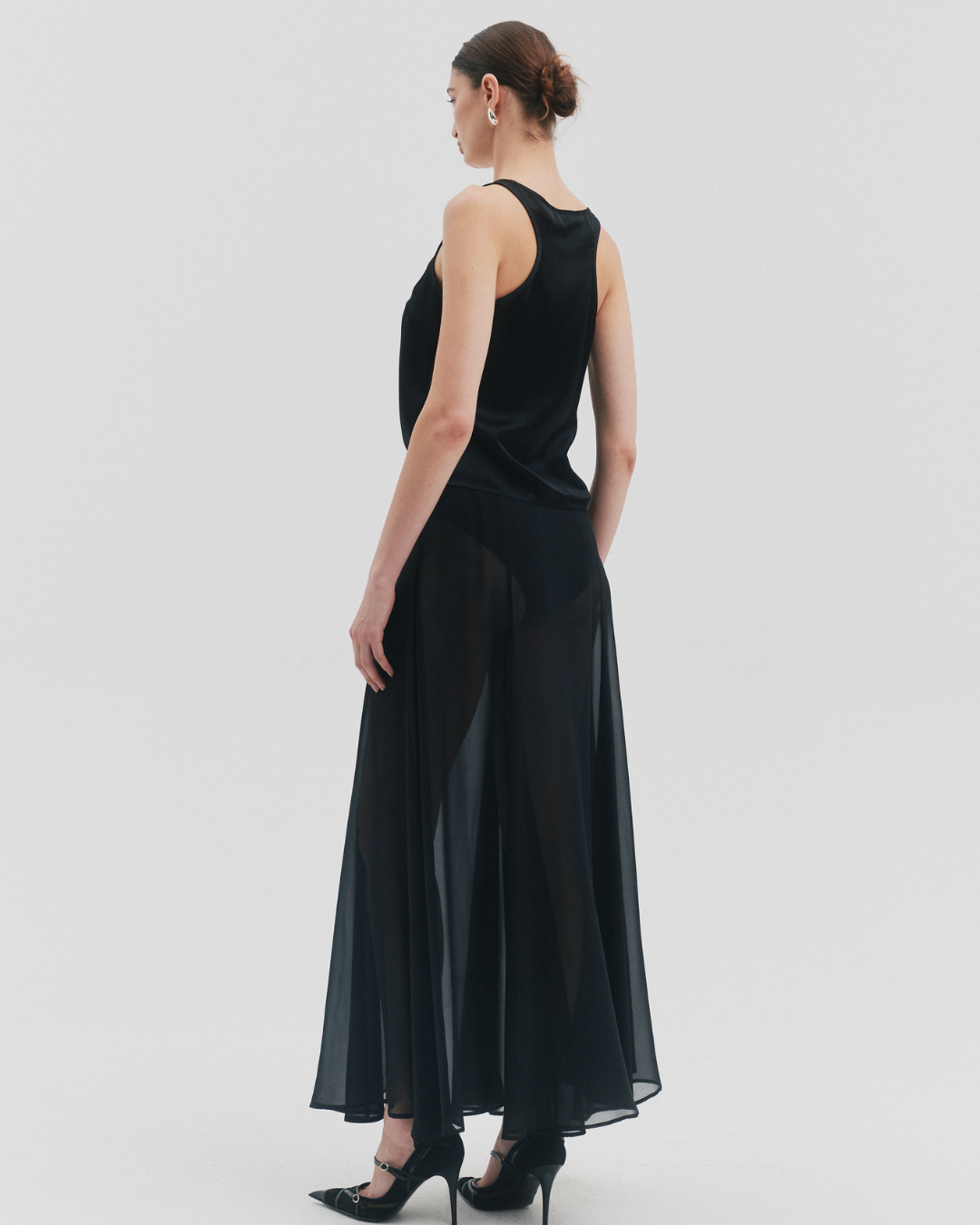 BISOU BLACK SILK CAMI